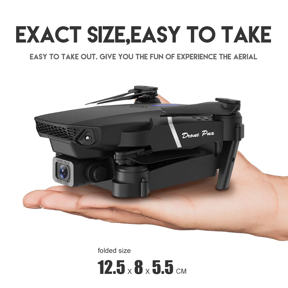 2.4G 4-Channel LED RC Quadcopter Remote Control Mini Drone for Kids with CE (E88-Black 1080P)