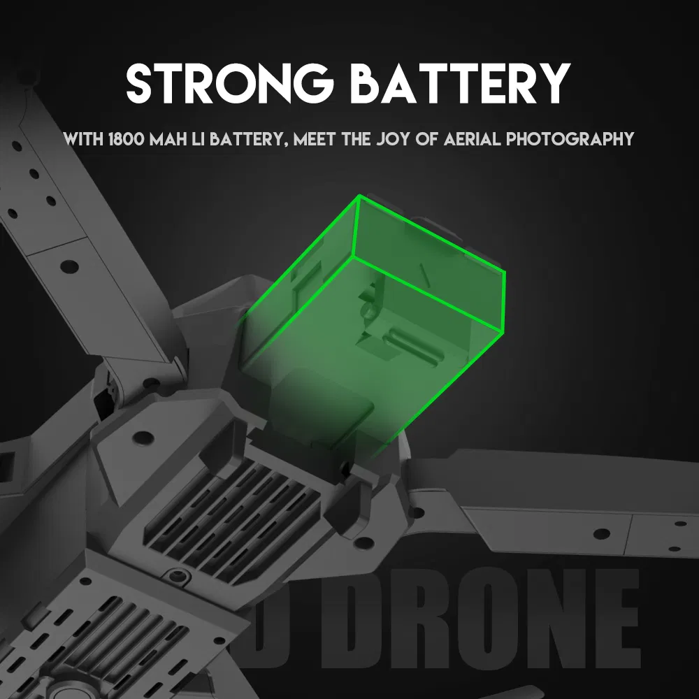 2.4G 4-Channel LED RC Quadcopter Remote Control Mini Drone for Kids with CE (E88-Black 1080P)