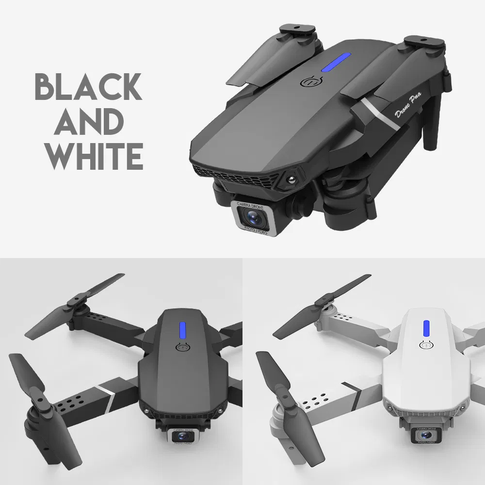 2.4G 4-Channel LED RC Quadcopter Remote Control Mini Drone for Kids with CE (E88-Black 1080P)