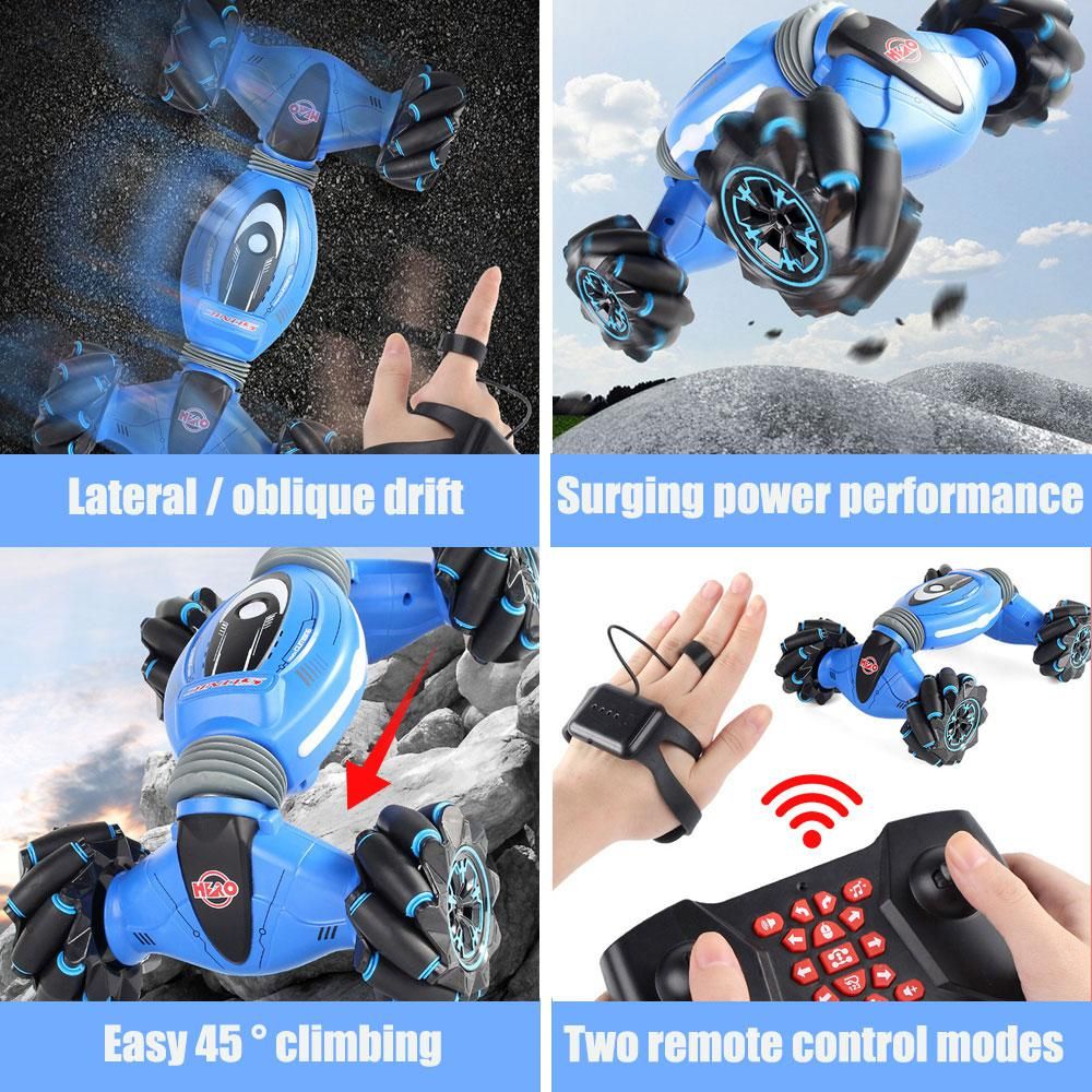 2.4G Gesture Remote Control RC Cars 4WD Drift Stunt Car Double-Sided Roll LED Lights Dancing Driving Electric Toys Car for Kids