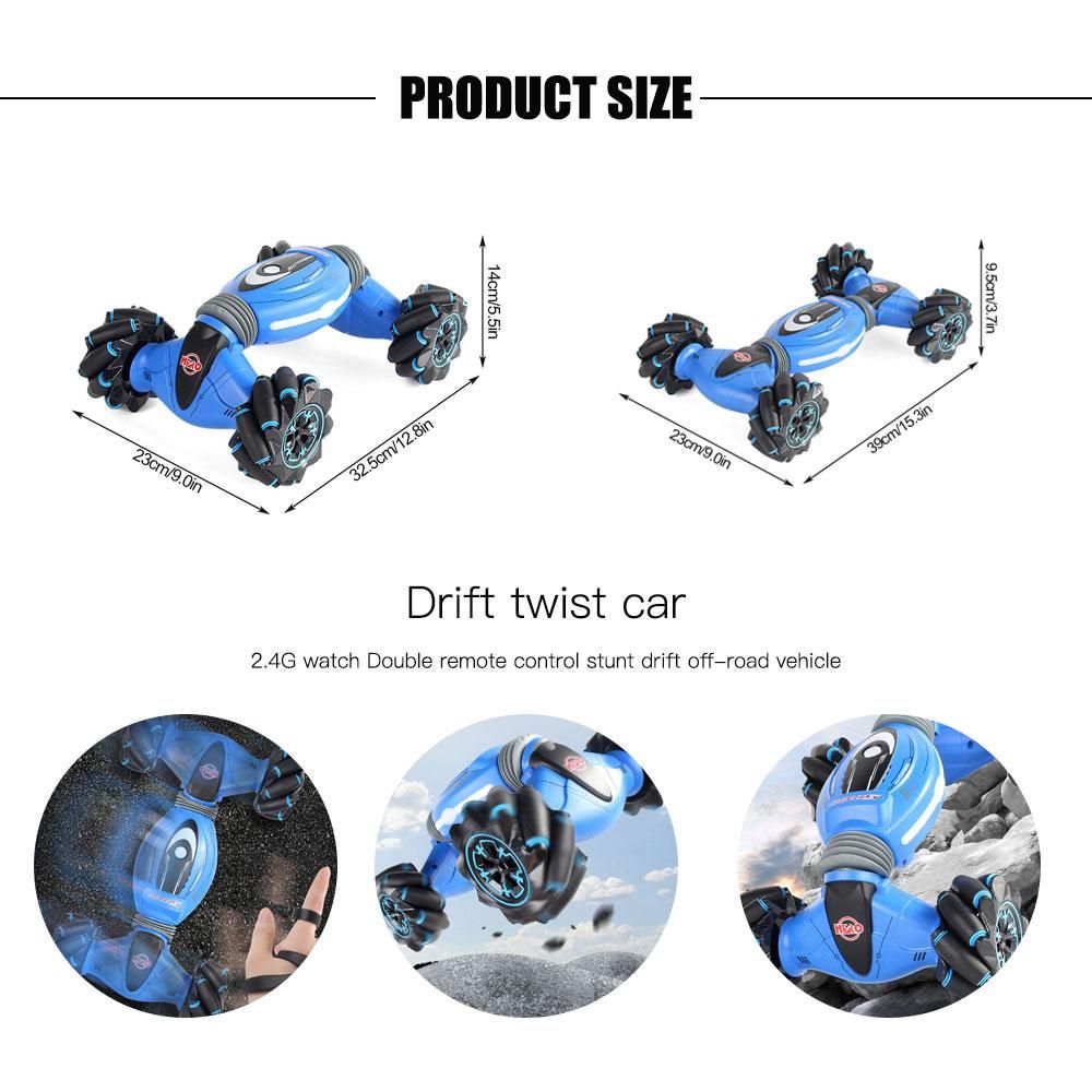 2.4G Gesture Remote Control RC Cars 4WD Drift Stunt Car Double-Sided Roll LED Lights Dancing Driving Electric Toys Car for Kids