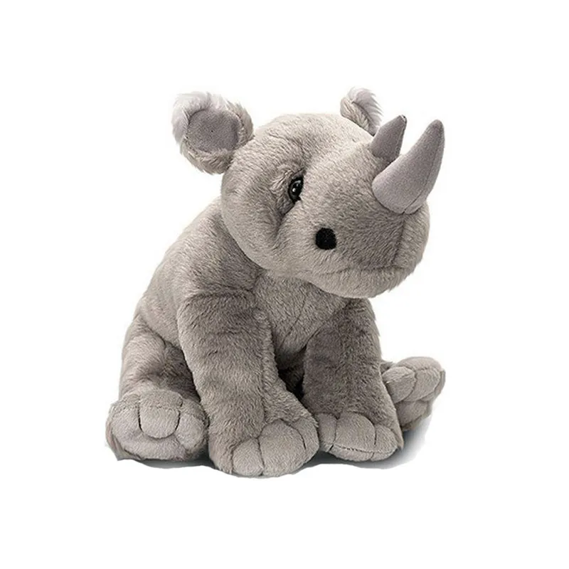 2020 Factory Hot Sale OEM Recycled Fabric Stuffed Plush Grey Rhino Soft Animal Hair Toy