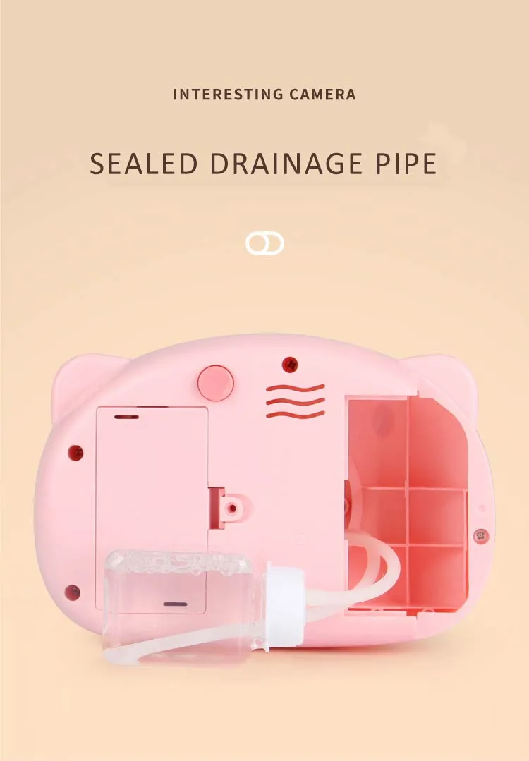 2020 Hot Selling Pink Pig Plastic Electric Kids Camera Soap Water Blowing Maker Machine Bubble Toys