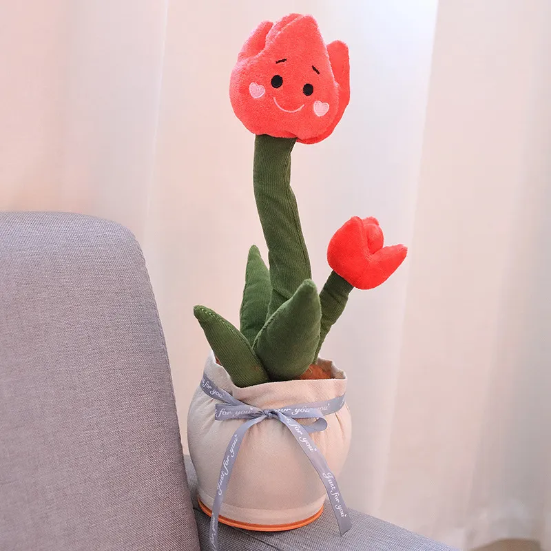 2021 Dancingcactus Dancing Cactus Cross-Border Enchanting Tulip Twisting Music Song Flowers Toy