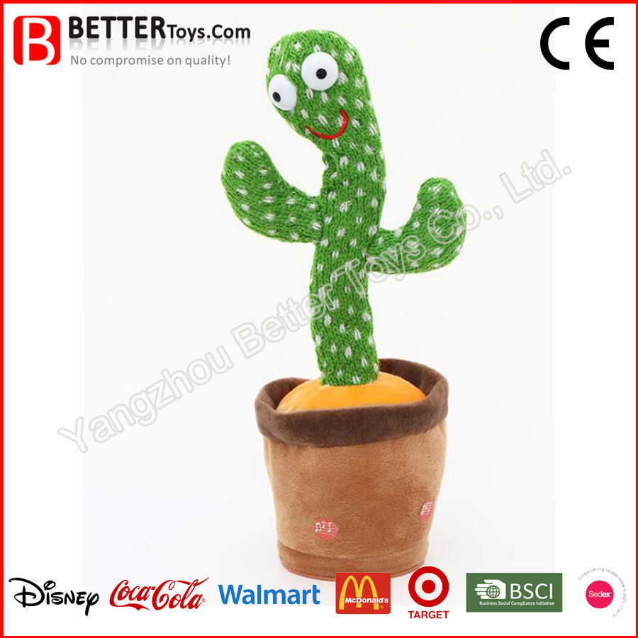 2021 Hot Selling Singing Dancing Cactus Toys Recording Plush Toy Electric Dancing Cactus