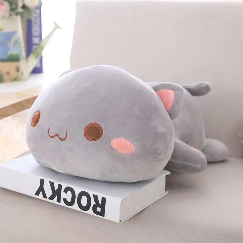 35-65 Kawaii Lying Cat Plush Toys Stuffed Cute Cat Doll Lovely Animal Pillow Soft Cartoon Toys