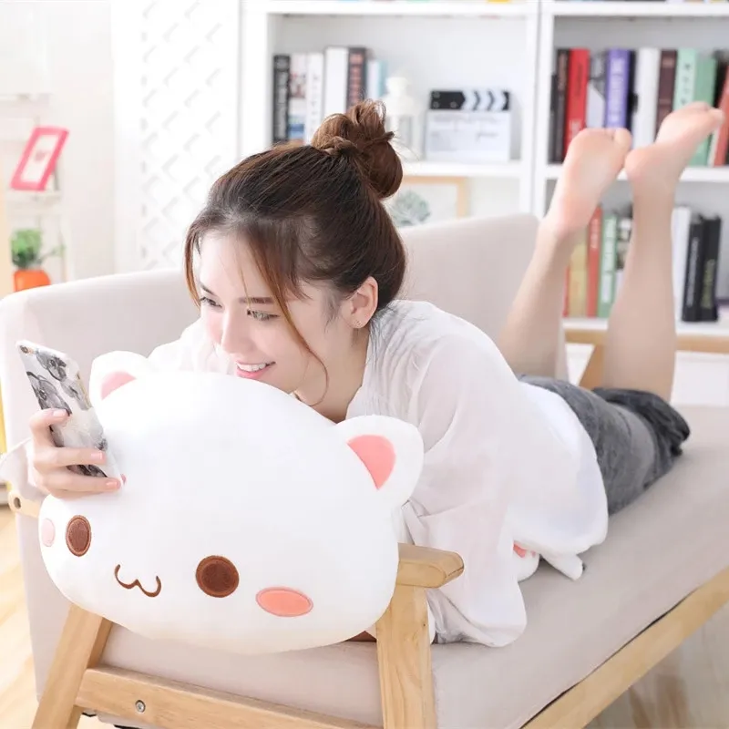 35-65 Kawaii Lying Cat Plush Toys Stuffed Cute Cat Doll Lovely Animal Pillow Soft Cartoon Toys