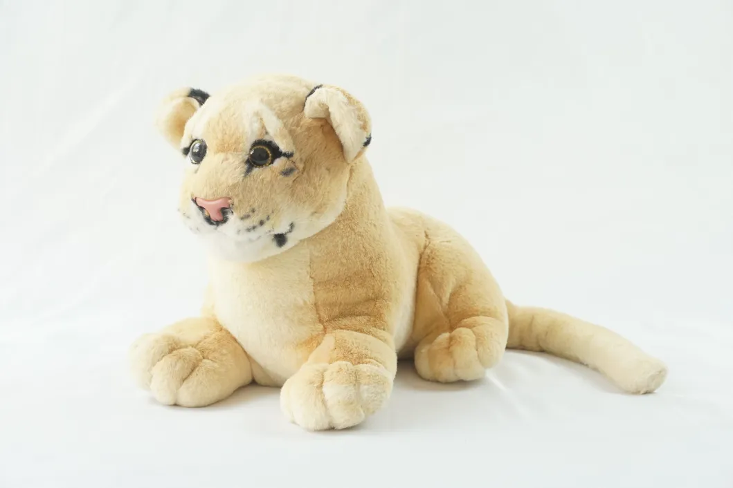 35cm Baby Lying Brown Tiger Products Soft Jungle Animal Plush Toy for Factory