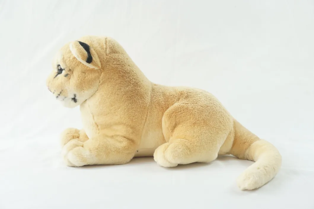 35cm Baby Lying Lioness Products Soft Jungle Animal Plush Toy for Factory