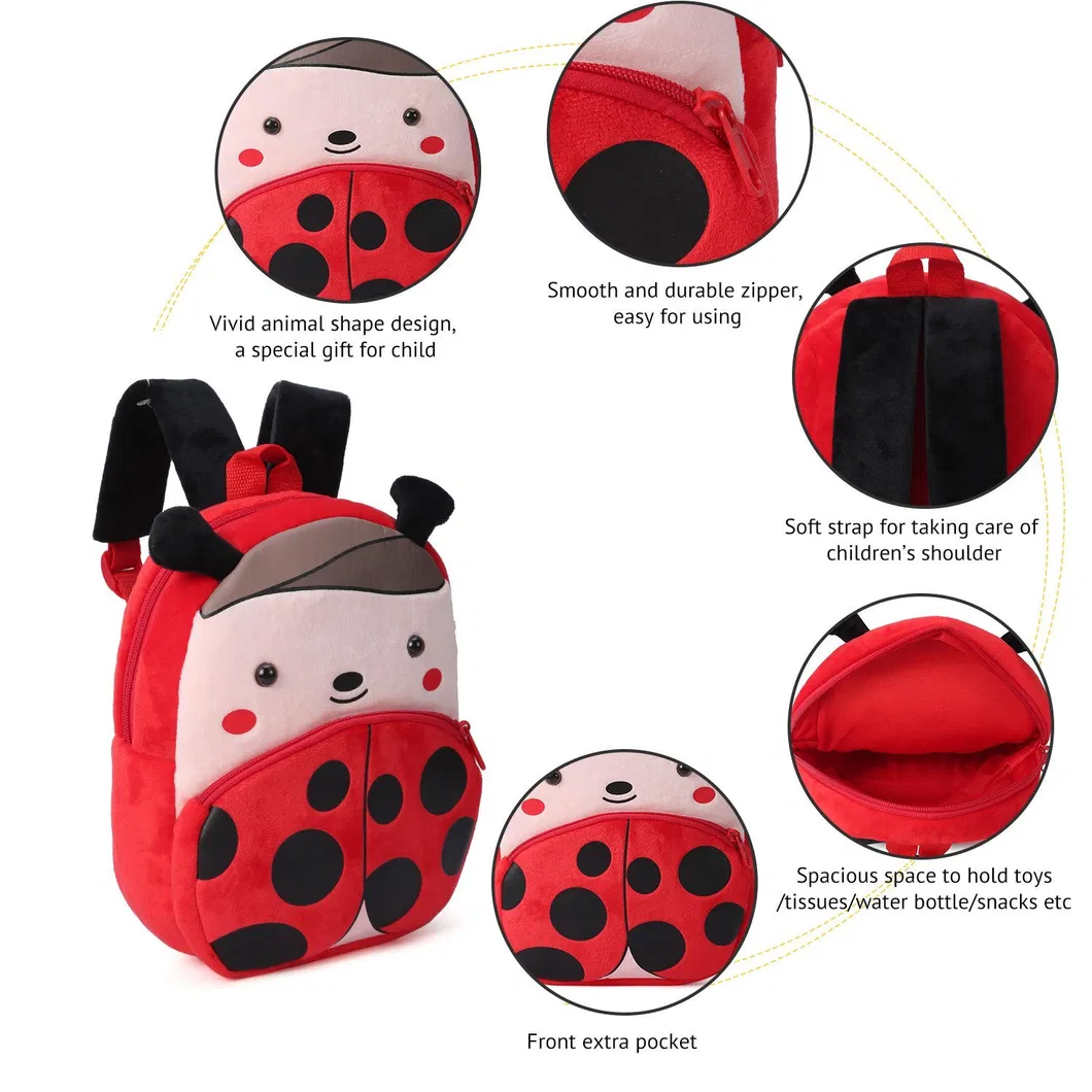 3D Cartoon Kids Backpack Waterproof Cute Ladybird Toddler Backpack