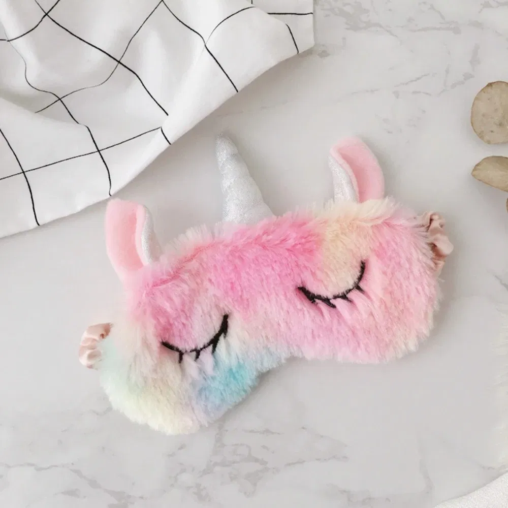 4PCS/Set Cute Rainbow Plush Unicorn Toy Ice Cream Colorful Unicorn Horn Party Headband Sleeping Eye Mask Toys