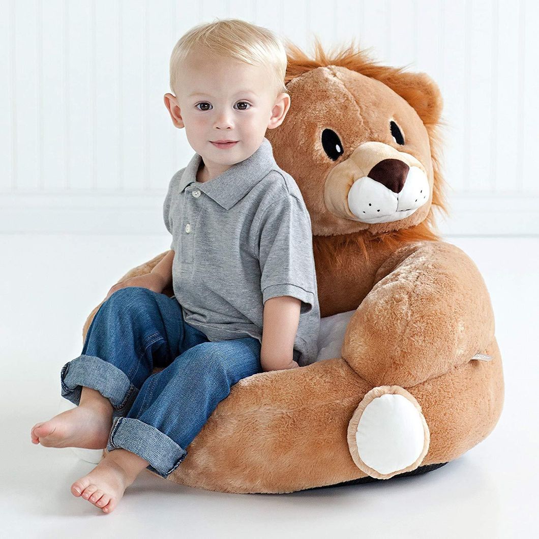 Children′s Plush Toy Chair Lion Yellow Cute Companion Reading Relax Comfortable Seat