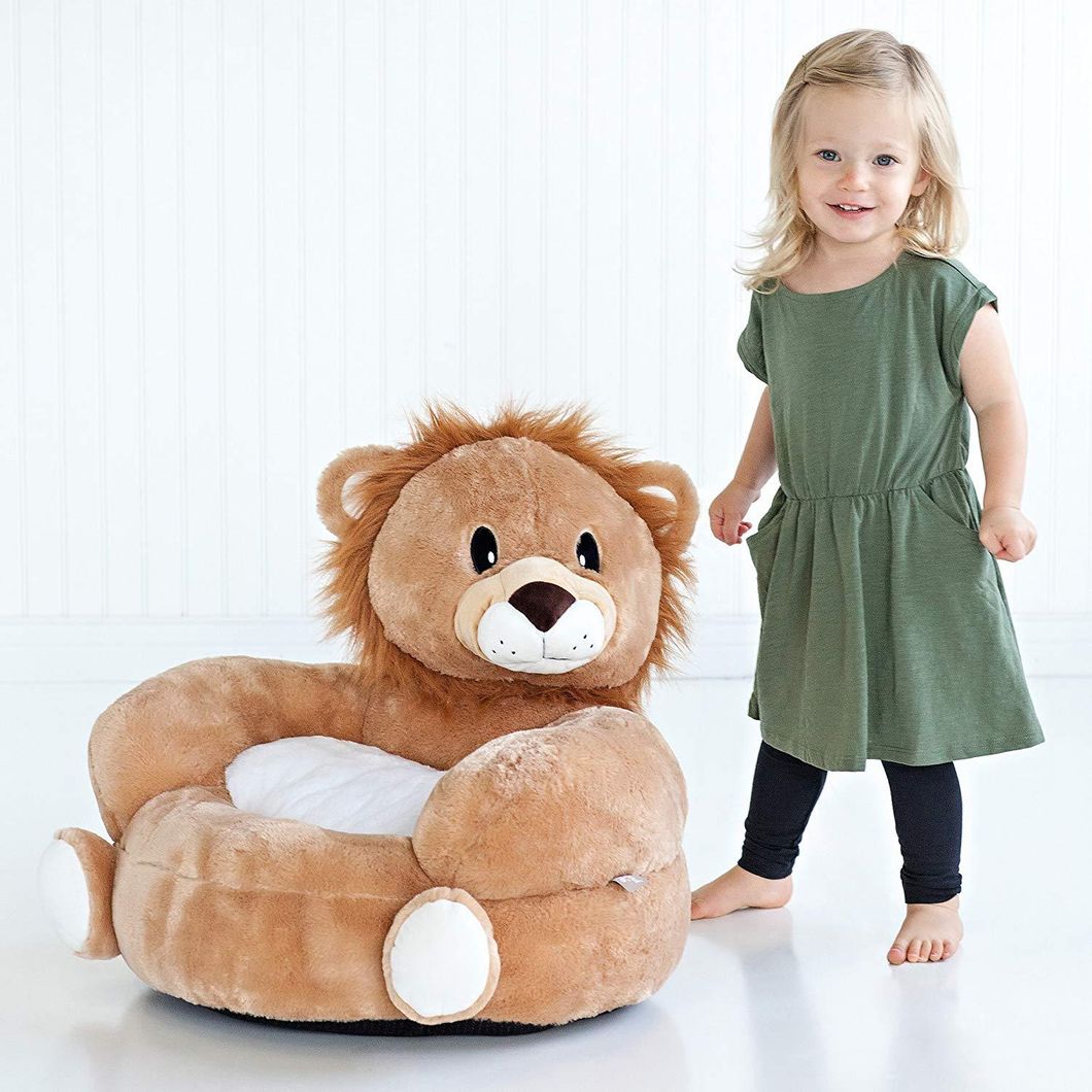 Children′s Plush Toy Chair Lion Yellow Cute Companion Reading Relax Comfortable Seat