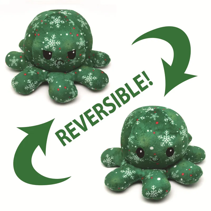 Christmas Gift Cartoon Finger Flip Octopus Plush Toy