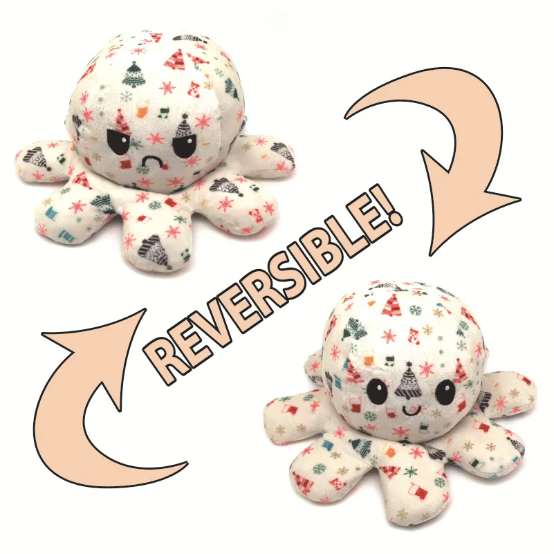 Christmas Gift Cartoon Finger Flip Octopus Plush Toy