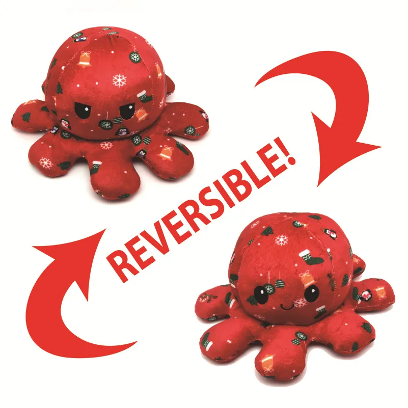 Christmas Gift Cartoon Finger Flip Octopus Plush Toy