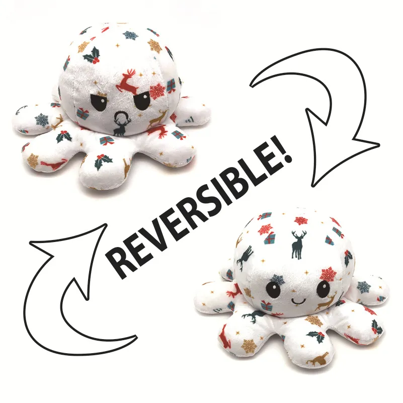 Christmas Gift Cartoon Finger Flip Octopus Plush Toy