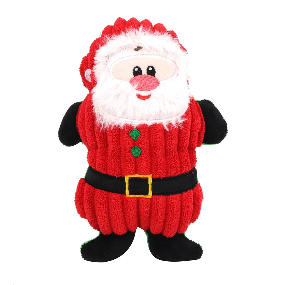 Christmas Pet Dog Santa Claus/Reindeer/Gingerbread Man Chew Squeaker Soft Stuffed Plush Toys
