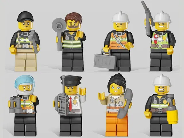 City Series Building Blocks Toys Plastic Fire Fighter Mini Figure