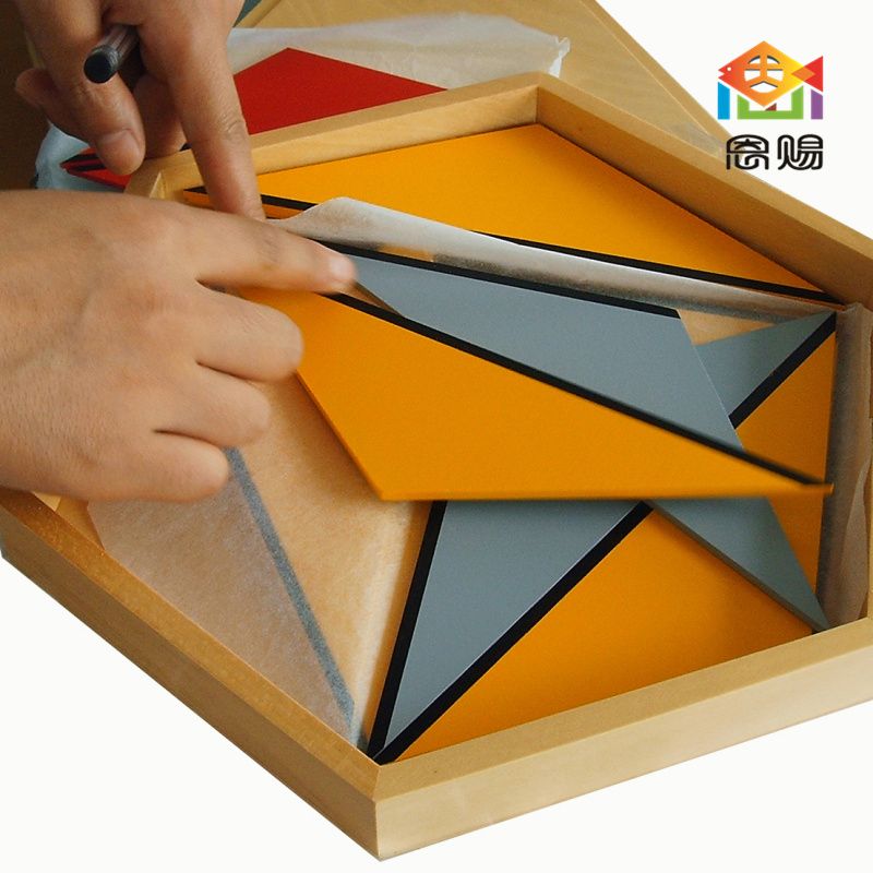 Composing Triangle Creative Montessori Sensorial Material Learning Wooden Color Tablet Box Wood 3-6 Years Casa Boys Girls