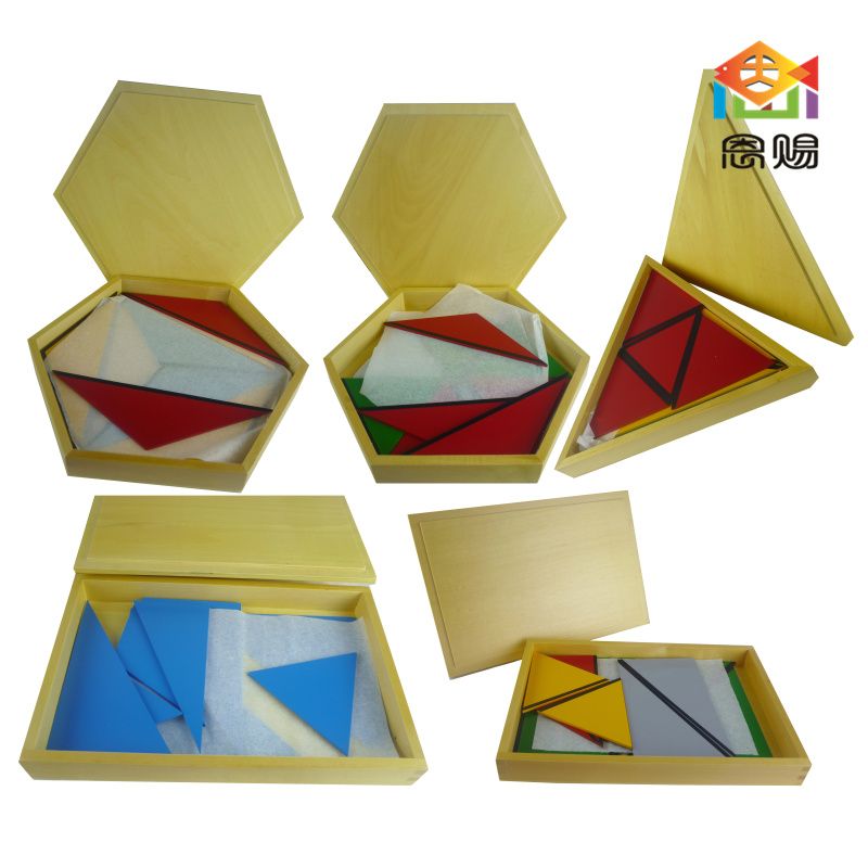 Composing Triangle Creative Montessori Sensorial Material Learning Wooden Color Tablet Box Wood 3-6 Years Casa Boys Girls