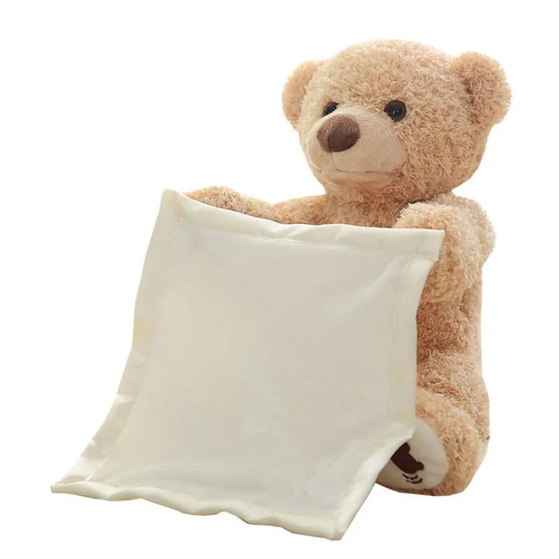 Custom Aliexpress and Amazon Peekaboo Teddy Bears Talking Plush Toys Make Game Peek-a-Boo Dolls