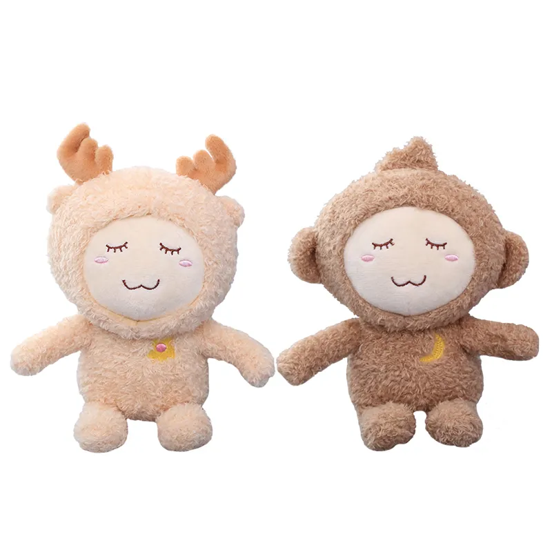 Cute Cartoon Doll Plush Toy 18cm Sleep Cute Forest Animal Elk Monkey Bear Rabbit Peluche Children′s Day for Child