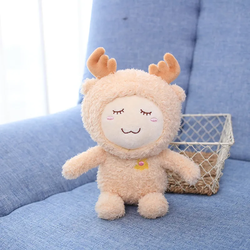 Cute Cartoon Doll Plush Toy 18cm Sleep Cute Forest Animal Elk Monkey Bear Rabbit Peluche Children′s Day for Child