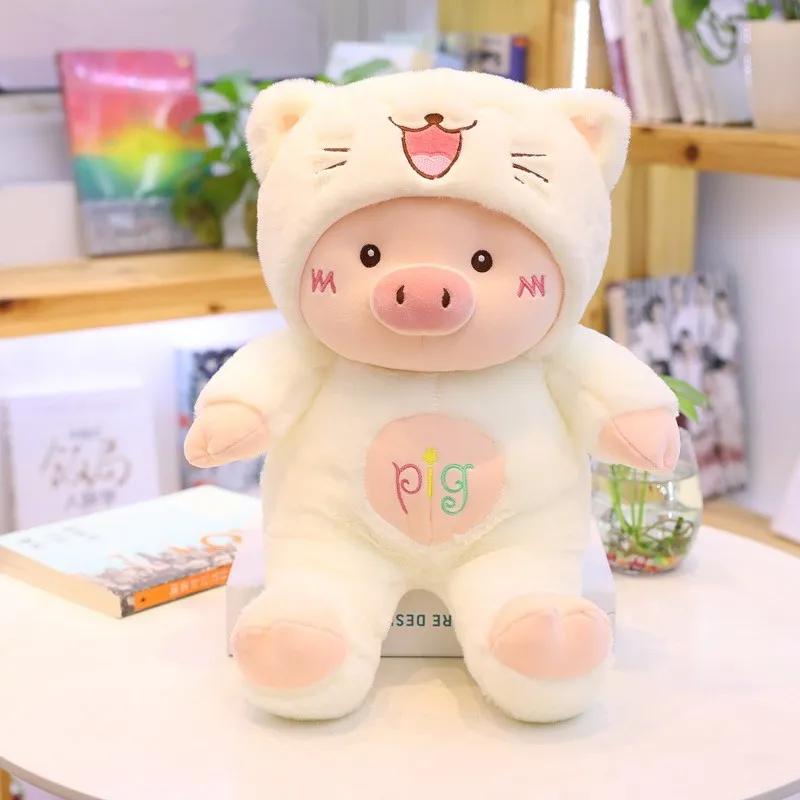 Cute Cartoon Pig Doll Plush Toy Bear Hat Pig Doll Children Birthday Gift Baby Pig