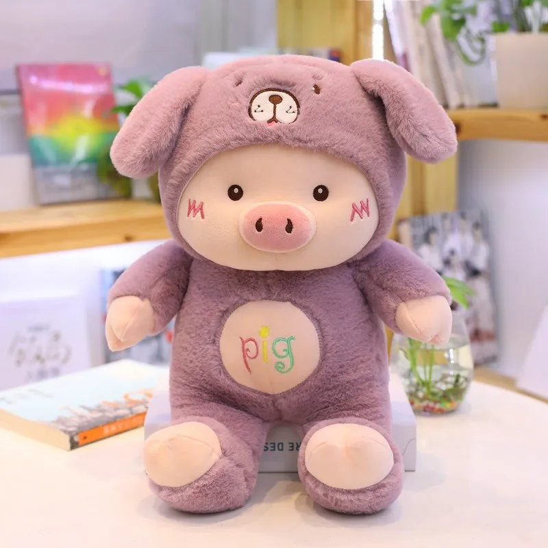 Cute Cartoon Pig Doll Plush Toy Bear Hat Pig Doll Children Birthday Gift Baby Pig