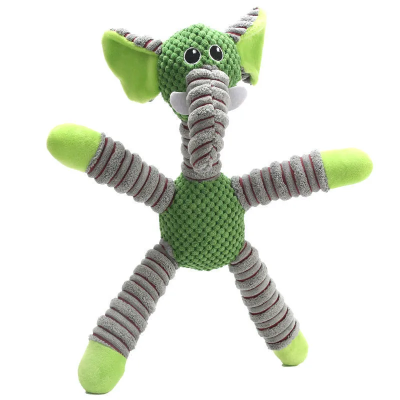 Dog Toy Teeth Grinding Sound Bite Resistant Plush Vent Boredom Belly Corn Velvet Elephant Bear Pig