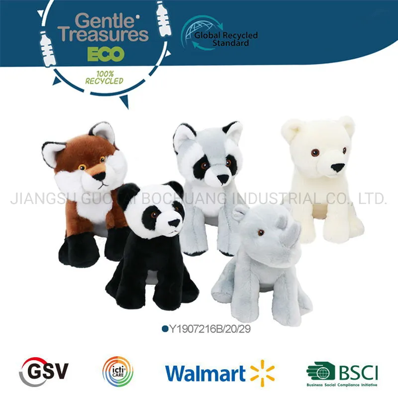 Eco Animals Fox Raccoon Polar Bear Panda Rhinoceros Plush Toy
