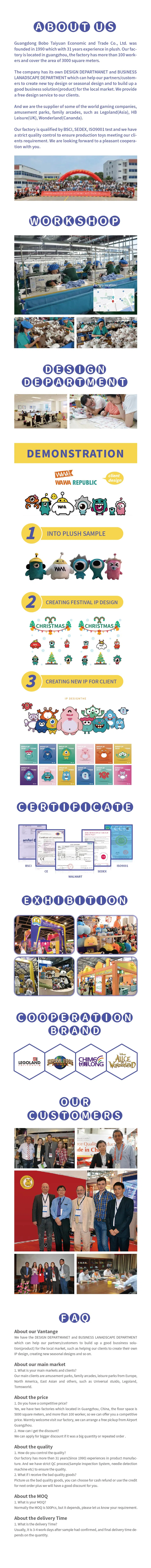 Eco Hot Selling Custom Amusement Park Teddy Bear Plush Doll Children Baby Toys Stuffed Soft Toys BSCI Sedex ISO9001