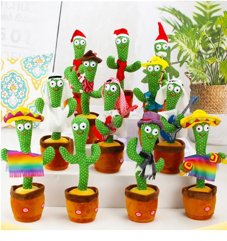 Electric Dancing Cactus Toy Singing Talking Cactus Plush Toys Funny Cactus Doll