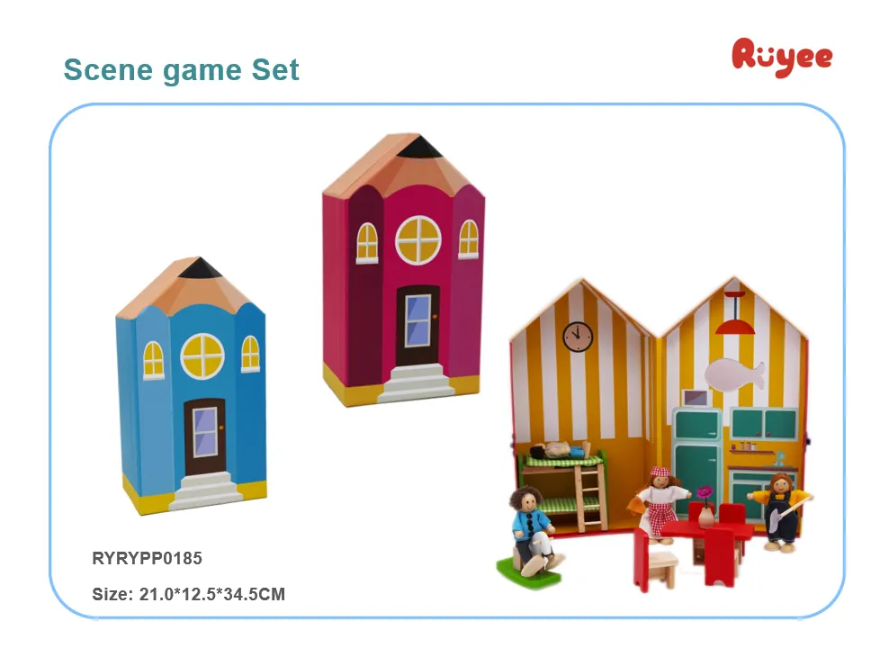 Factory Custom High Quality Gift Box Paper Wooden Room Scene Building Blocks Toys Educational Educational Toys