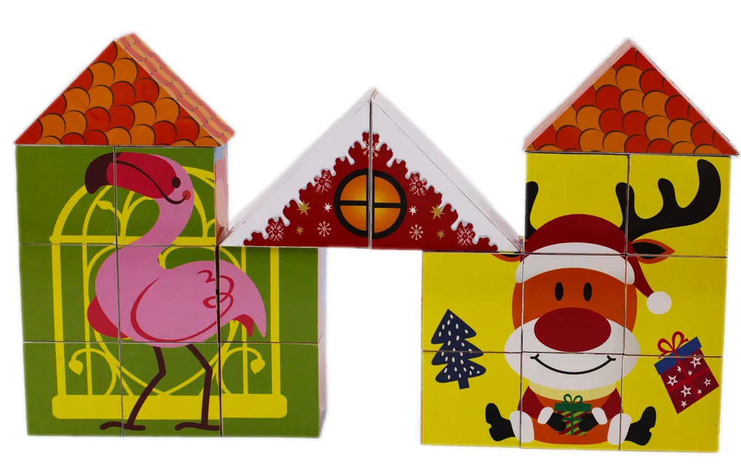 Factory Custom High Quality Gift Box Paper Wooden Room Scene Building Blocks Toys Educational Educational Toys
