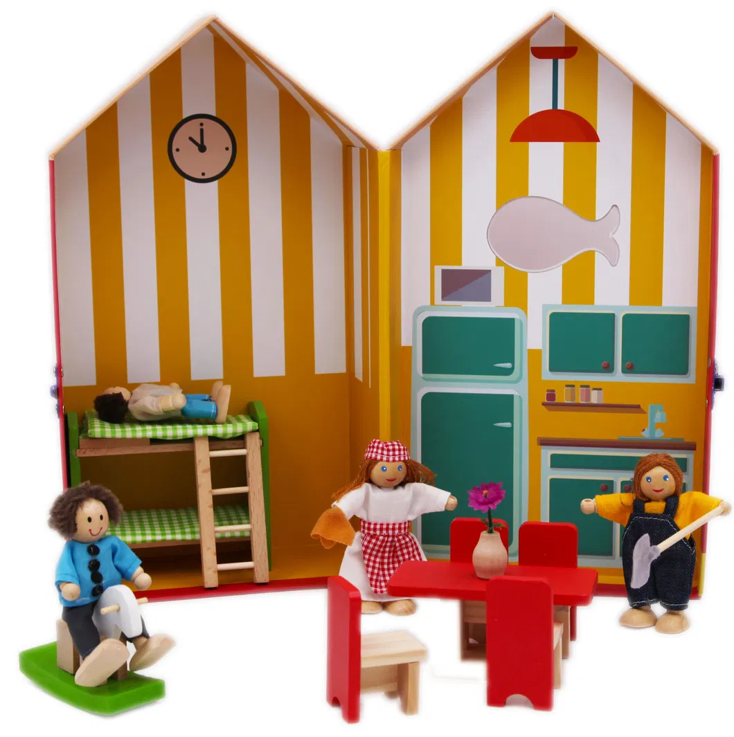 Factory Custom High Quality Gift Box Paper Wooden Room Scene Building Blocks Toys Educational Educational Toys