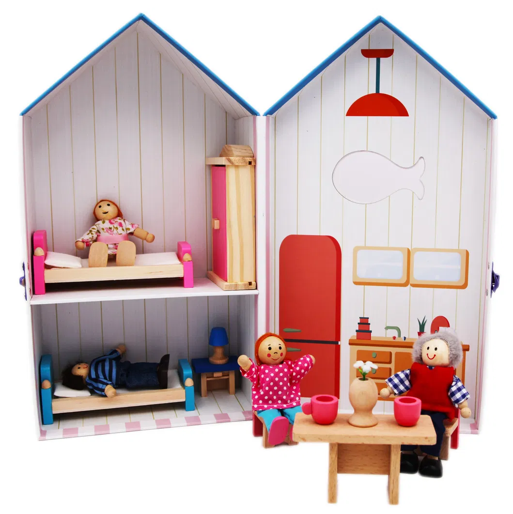 Factory Custom High Quality Gift Box Paper Wooden Room Scene Building Blocks Toys Educational Educational Toys