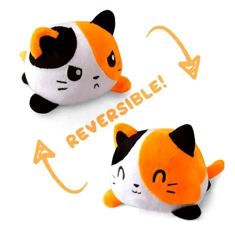 Factory Direct Sale 15cm Reversible Turnover Octopus Cat Cartoon Reversibles Animal Plush Doll Flip Dog Plush Toy