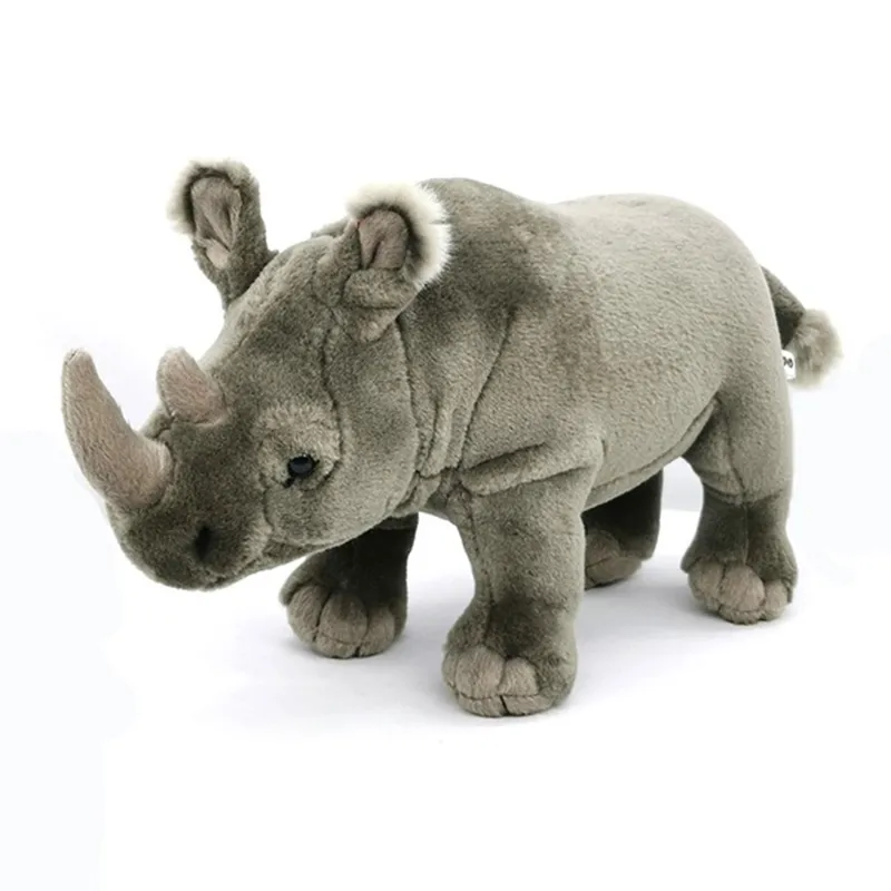Factory OEM Wholesale Lifelike Soft Grey Rhinoceros Stuffed Rhino Plush Toys