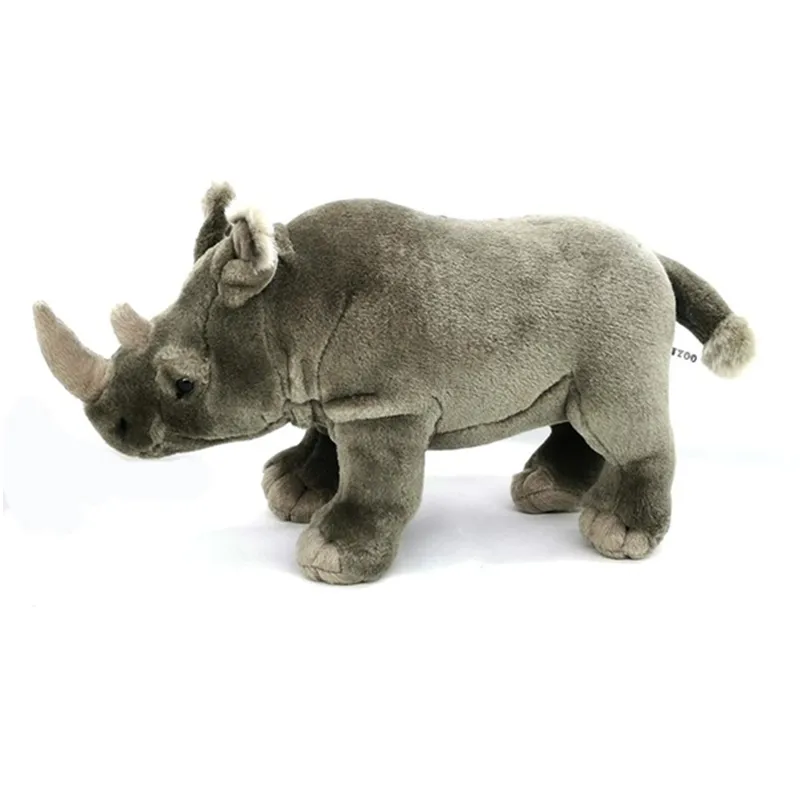 Factory OEM Wholesale Lifelike Soft Grey Rhinoceros Stuffed Rhino Plush Toys