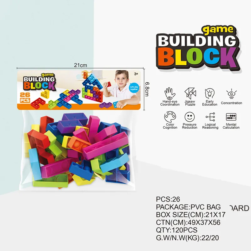 Fidget Push Bubble Sensory Toy Tetris Puzzle to Relieve Autism