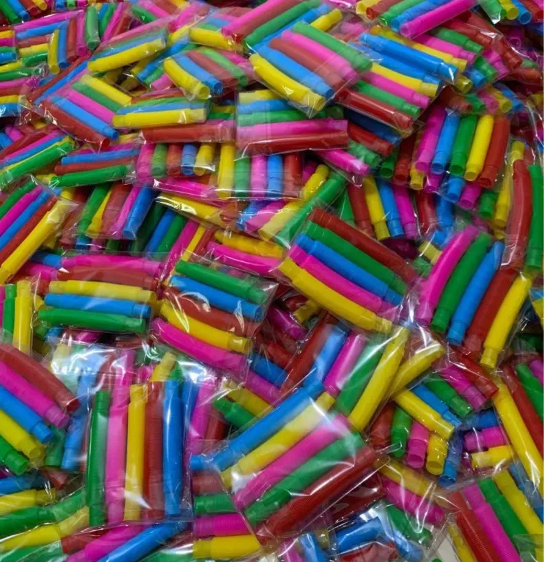 Hot Sale Educational Colorful DIY Stress Relief Learning Fidget Pipe Sensory Pop Play Tubes Toys for Kids