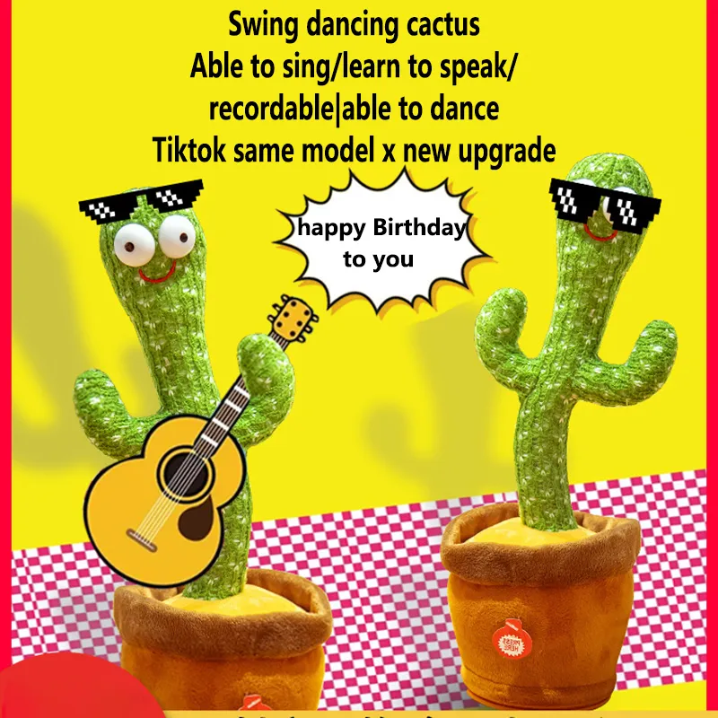 Hot Selling Cactus Talking & Dancing Twisting Stuffed Dancing Cactus Plush Toy with Song