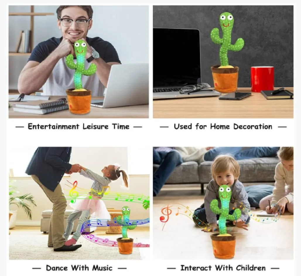 Hot Selling Cactus Talking & Dancing Twisting Stuffed Dancing Cactus Plush Toy with Song
