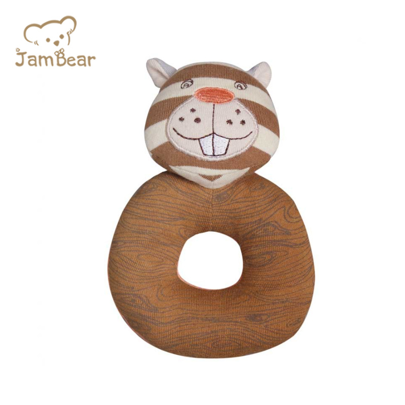 Jambear Organic Buddies Baby Teething Rattle Organic Cotton Farm Buddies Rattle Organic Cotton Baby Blanket Toys
