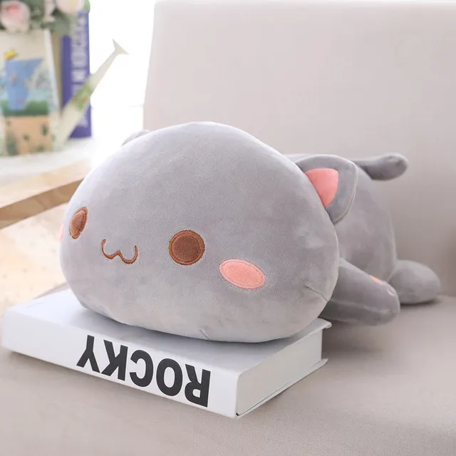 Kawaii Lying Cat Plush Toys Stuffed Cute Cat Doll Lovely Animal Pillow Soft Cartoon Cushion Kid Christmas Gift