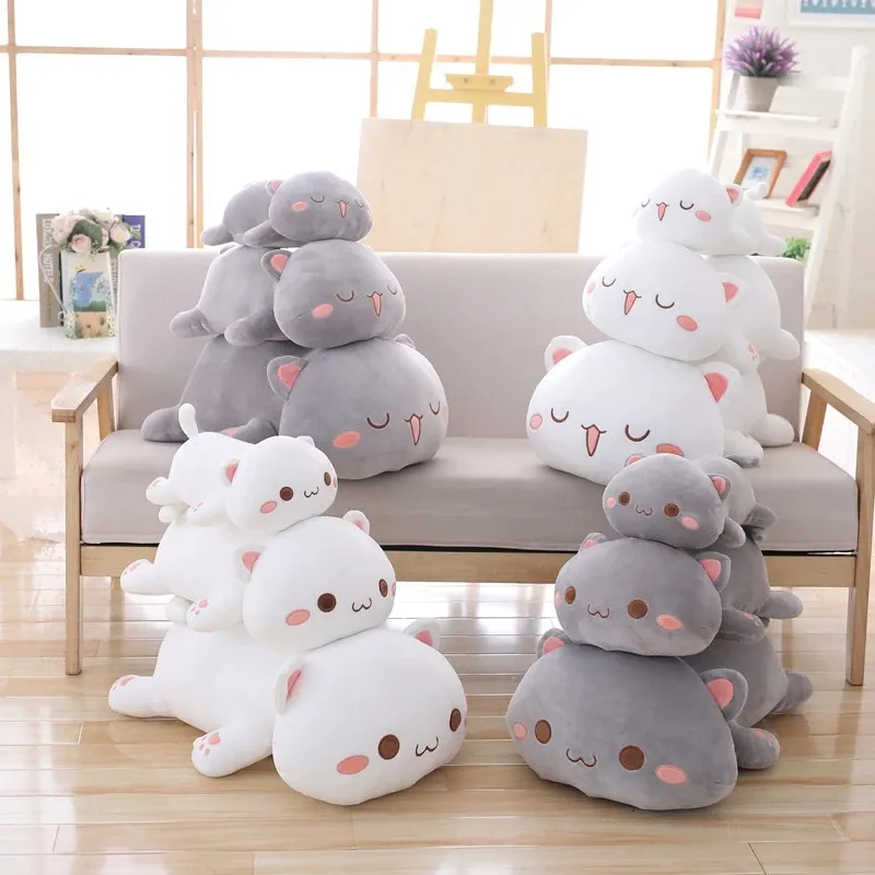 Kawaii Lying Cat Plush Toys Stuffed Cute Cat Doll Lovely Animal Pillow Soft Cartoon Cushion Kid Christmas Gift