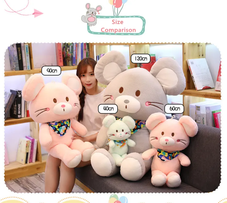 Large Mouse Plush Toy Cute Mouse Pillow Doll Mascot