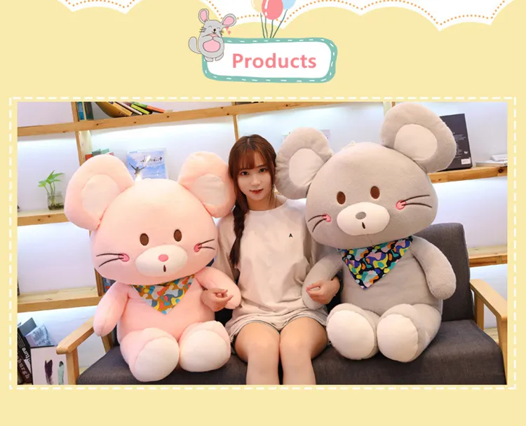 Large Mouse Plush Toy Cute Mouse Pillow Doll Mascot